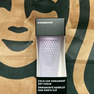 Starbucks icy white tumbler keychain